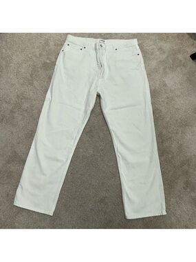 Agolde women’s 90’s Pinch ivory white button fly organic cotton denim jeans 34